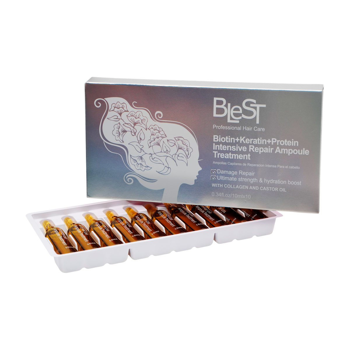 BLEST Biotin Keratin Protein Repair Ampoules – Intensive Hair Repair