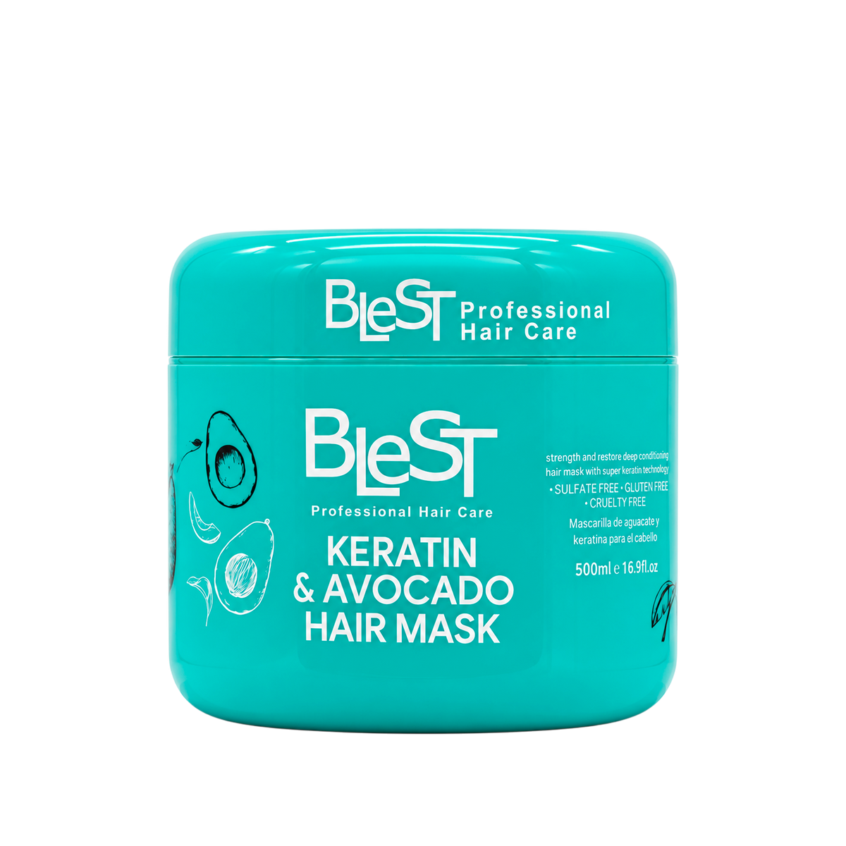 BLEST Keratin & Avocado Hair Mask – Hydration & Damage Repair