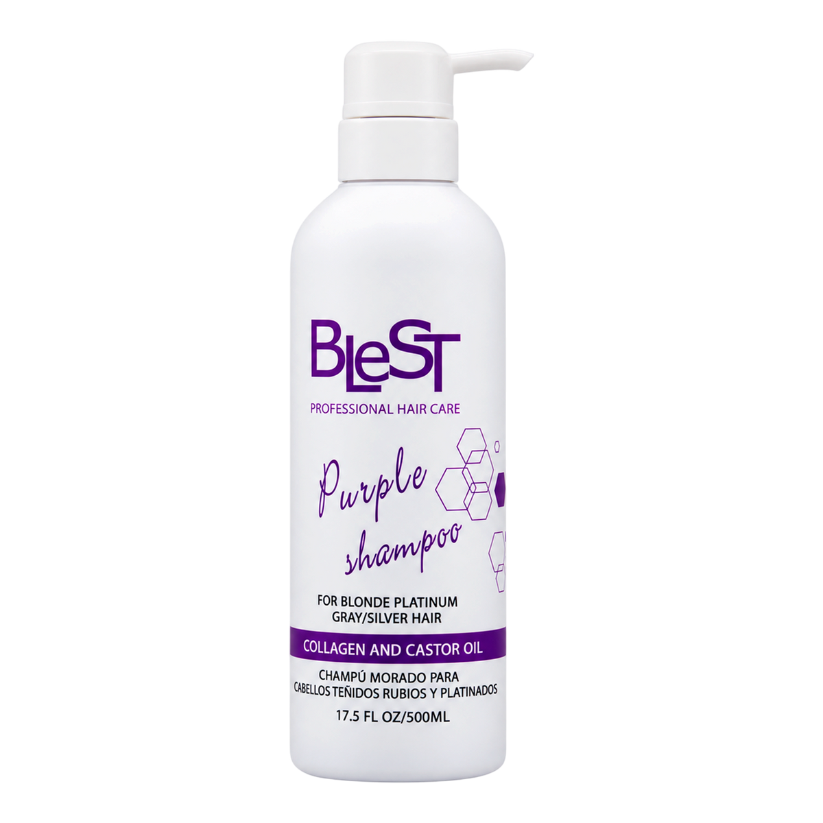 BLEST Purple Shampoo – Blonde & Gray Hair Toning, 500 ml