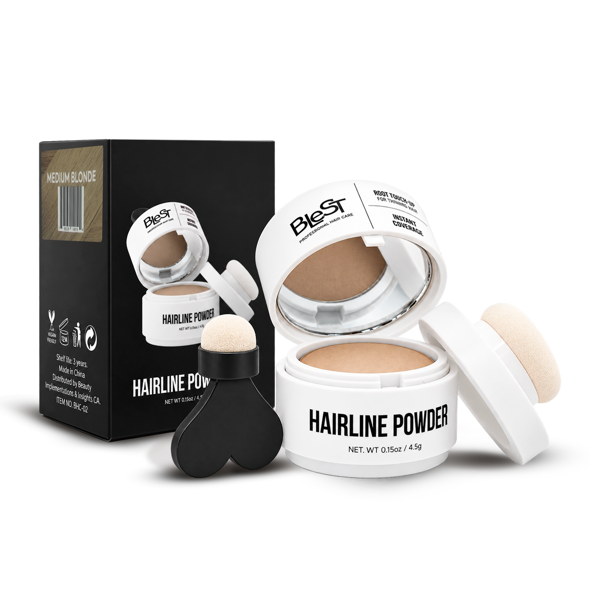 BLEST Hairline Powder – Root Touch-Up & Hairline Coverage