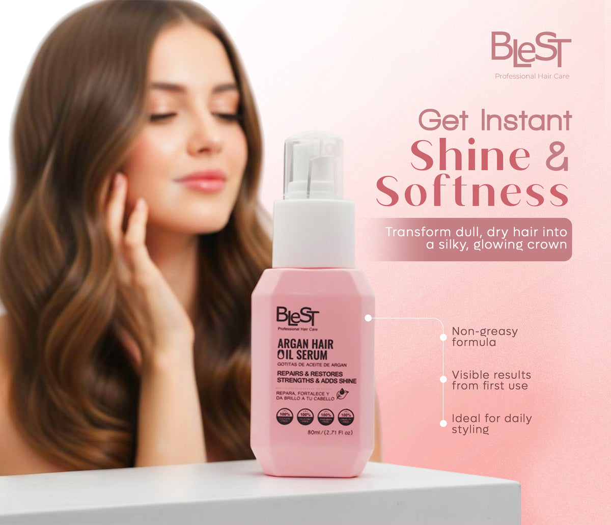 BLEST Hair Oil Serum – Smoothing Hair Care