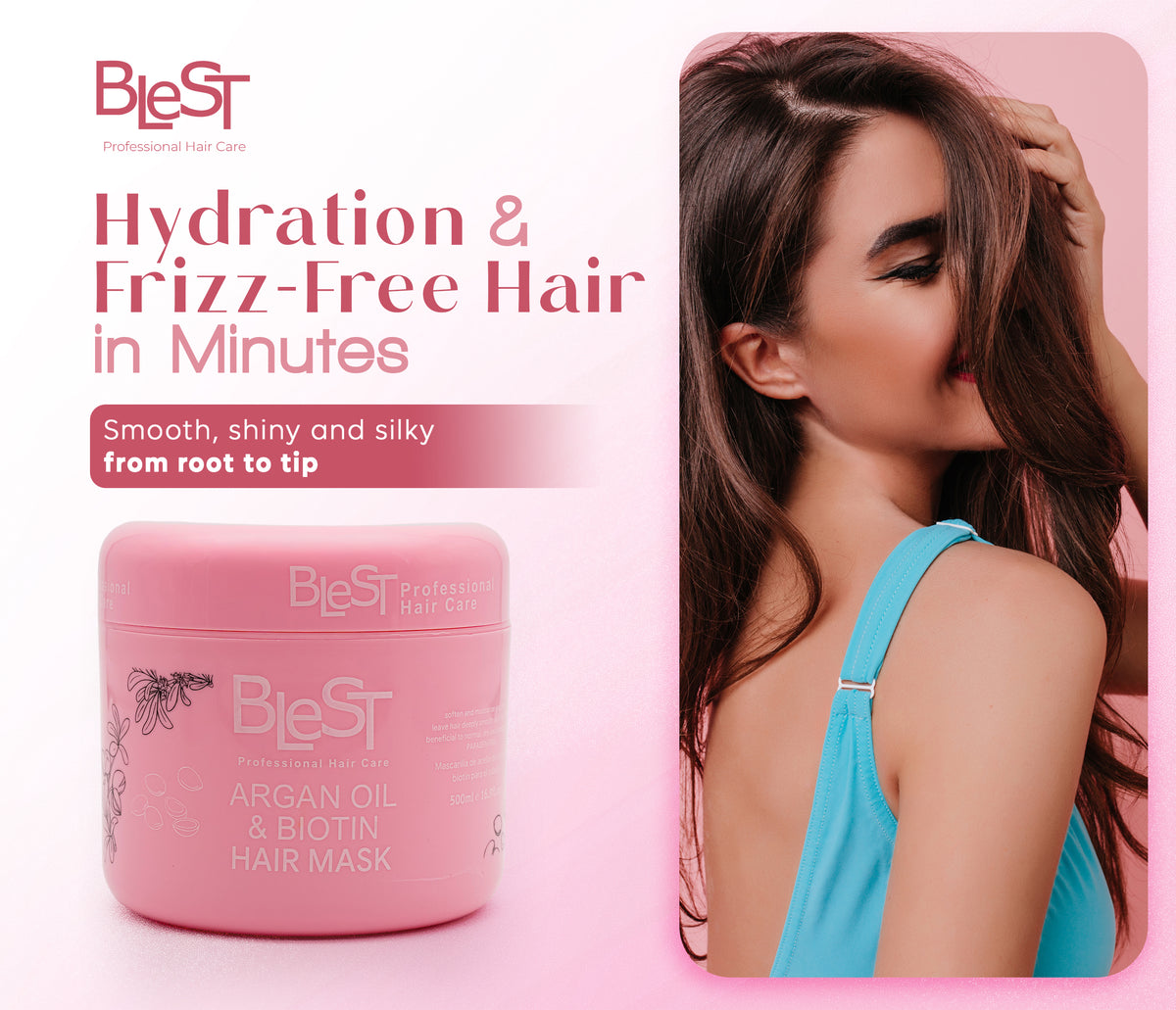 BLEST Argan Oil & Biotin Hair Mask – Deep Conditioning