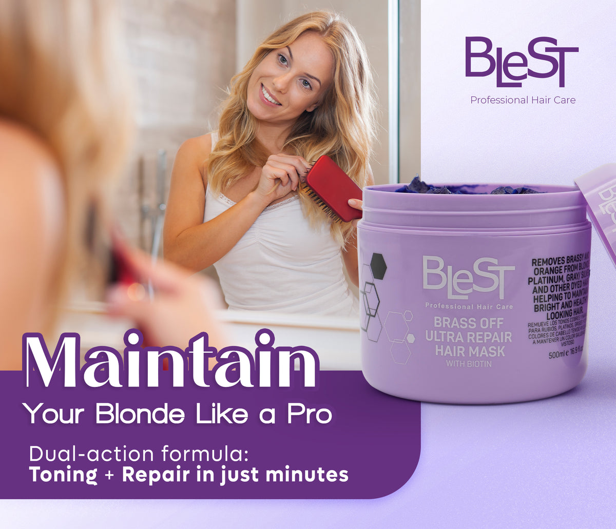 BLEST Brass Off Ultra Repair Hair Mask – Brassiness Neutralizing