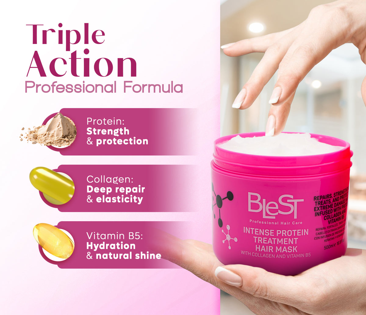 BLEST Intense Protein Treatment Hair Mask – Damaged Hair Repair