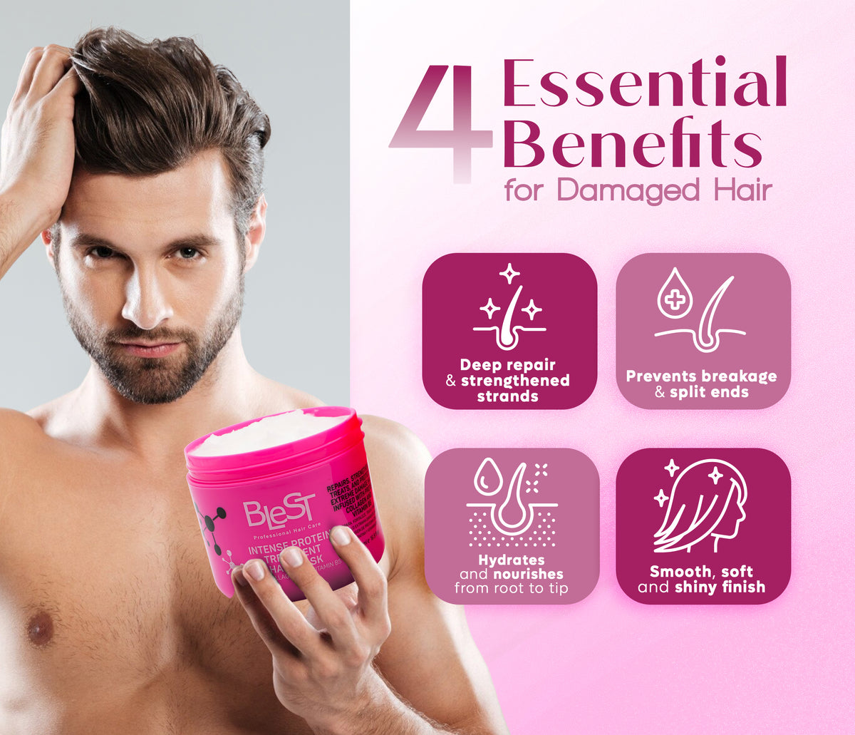 BLEST Intense Protein Treatment Hair Mask – Damaged Hair Repair