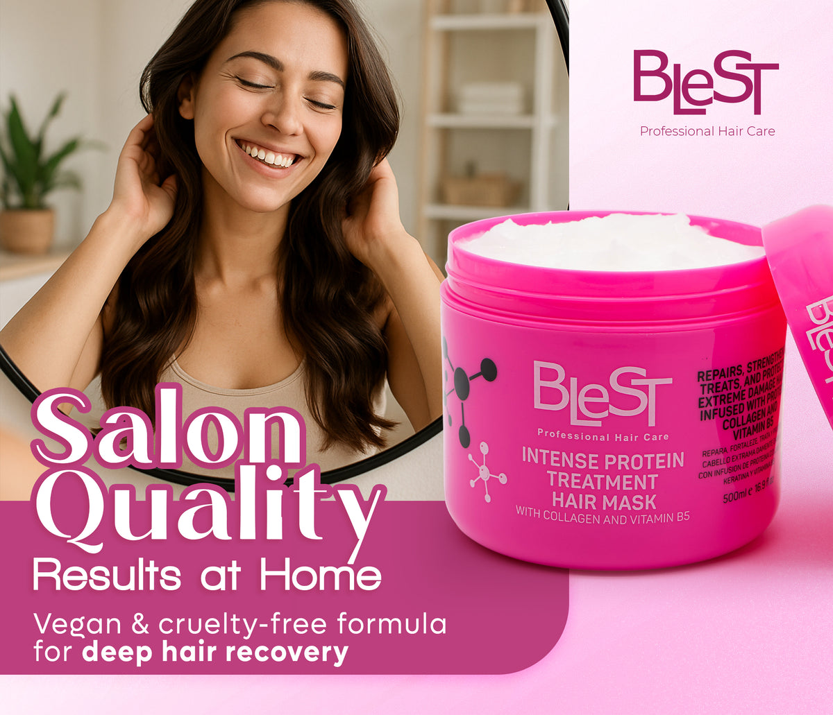 BLEST Intense Protein Treatment Hair Mask – Damaged Hair Repair