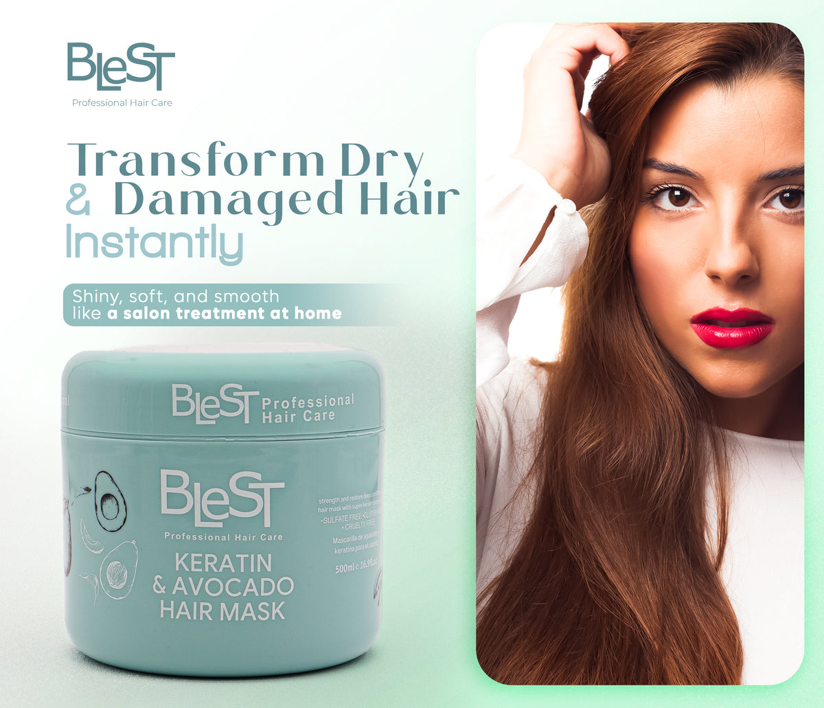 BLEST Keratin & Avocado Hair Mask – Hydration & Damage Repair