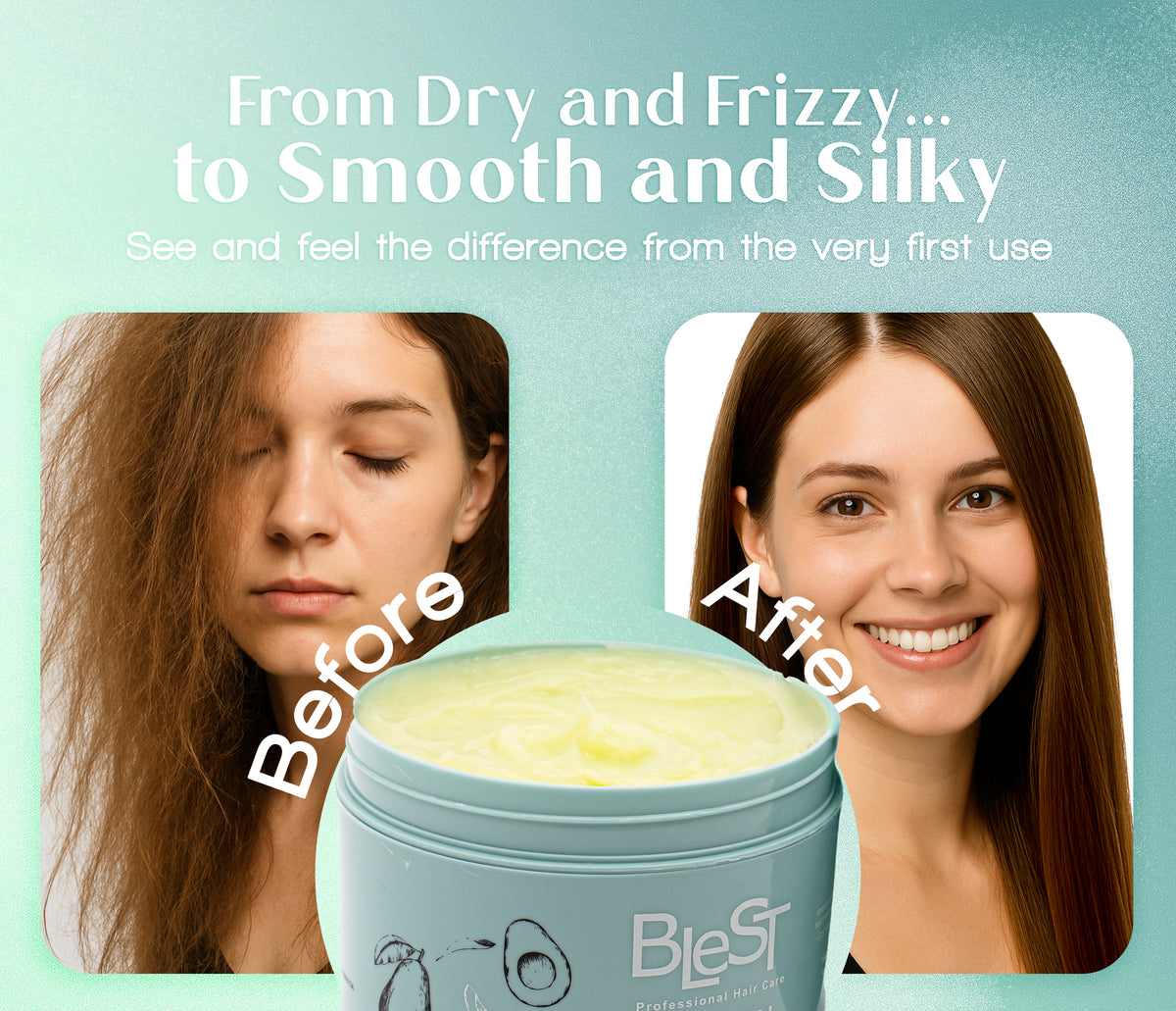 BLEST Keratin & Avocado Hair Mask – Hydration & Damage Repair