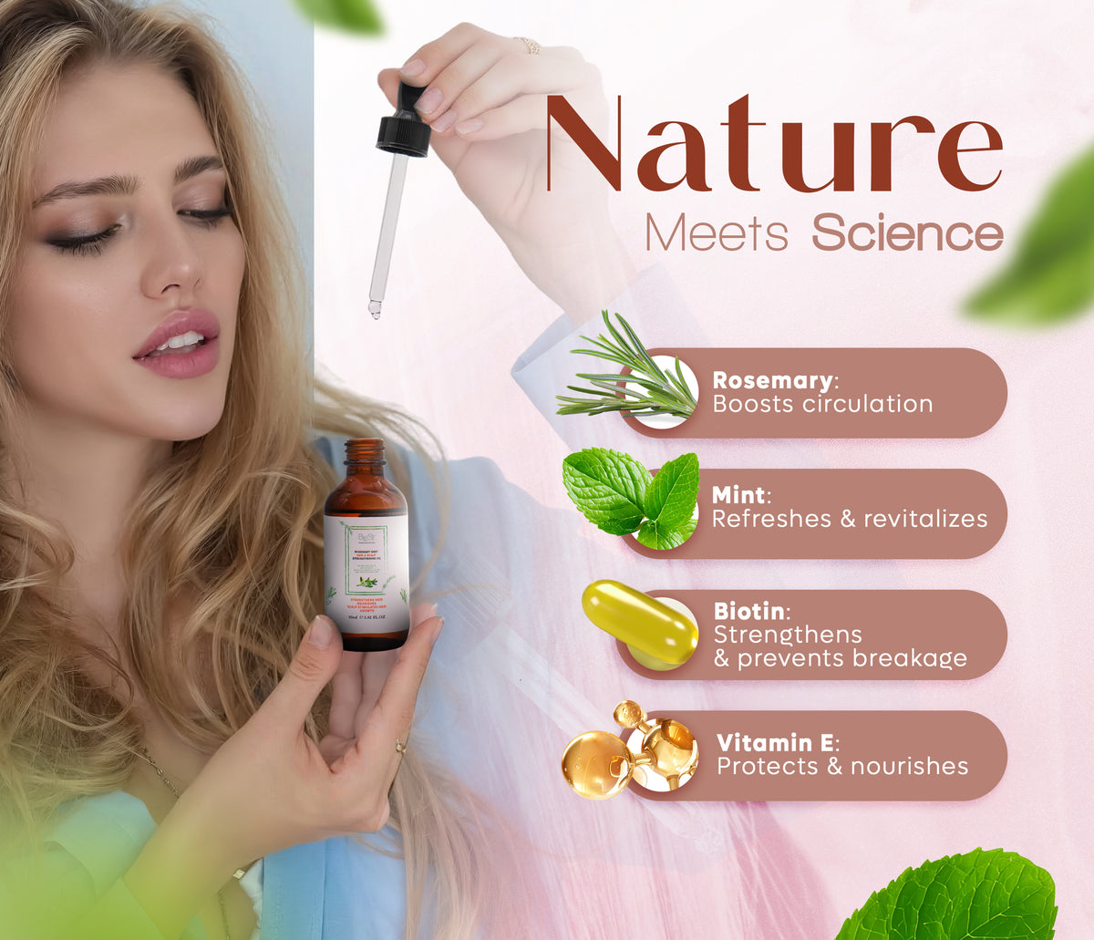 BLEST Rosemary Mint Hair & Scalp Oil – Scalp Nourishment, 60 ml