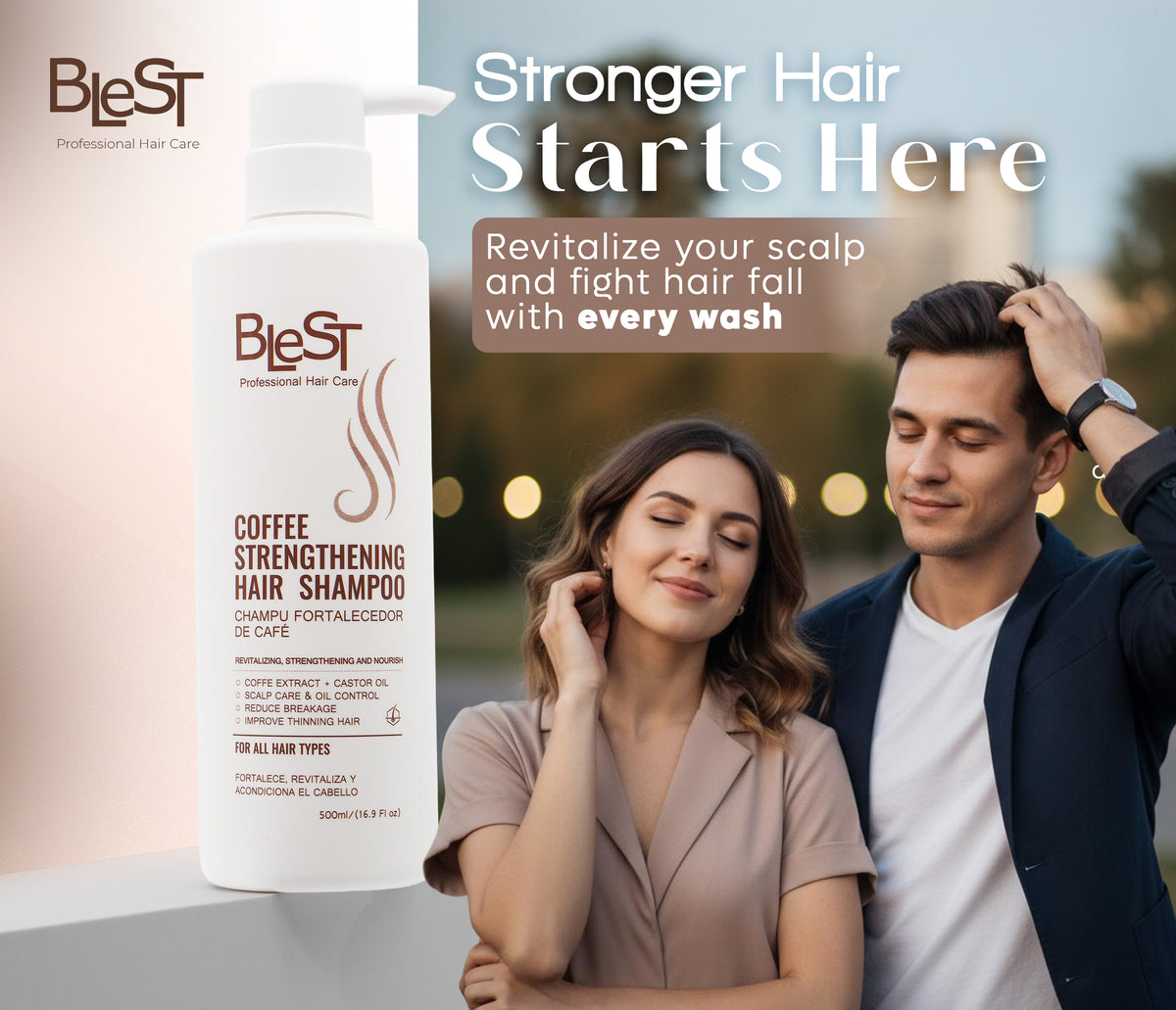 BLEST Coffee Streightening Shampoo – Smoothing Hair Care