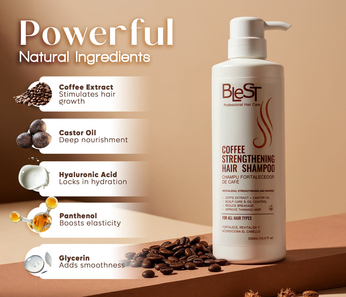 BLEST Coffee Streightening Shampoo – Smoothing Hair Care