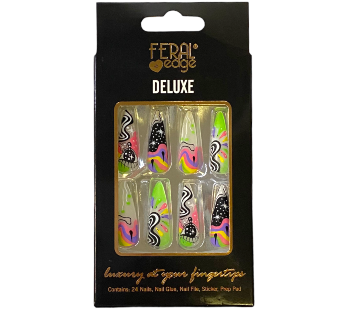 DELUXE MULTI COLOR EYE STILETTO NAIL SET Feral Edge