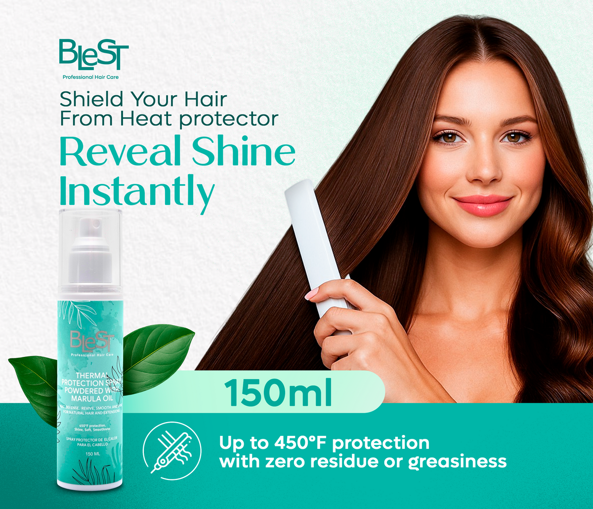 BLEST Marula Oil Thermal Protection Spray – Heat Defense, 150 ml