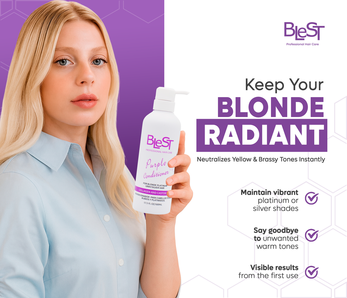 BLEST Purple Conditioner – Blonde & Gray Hair Toning, 500 ml