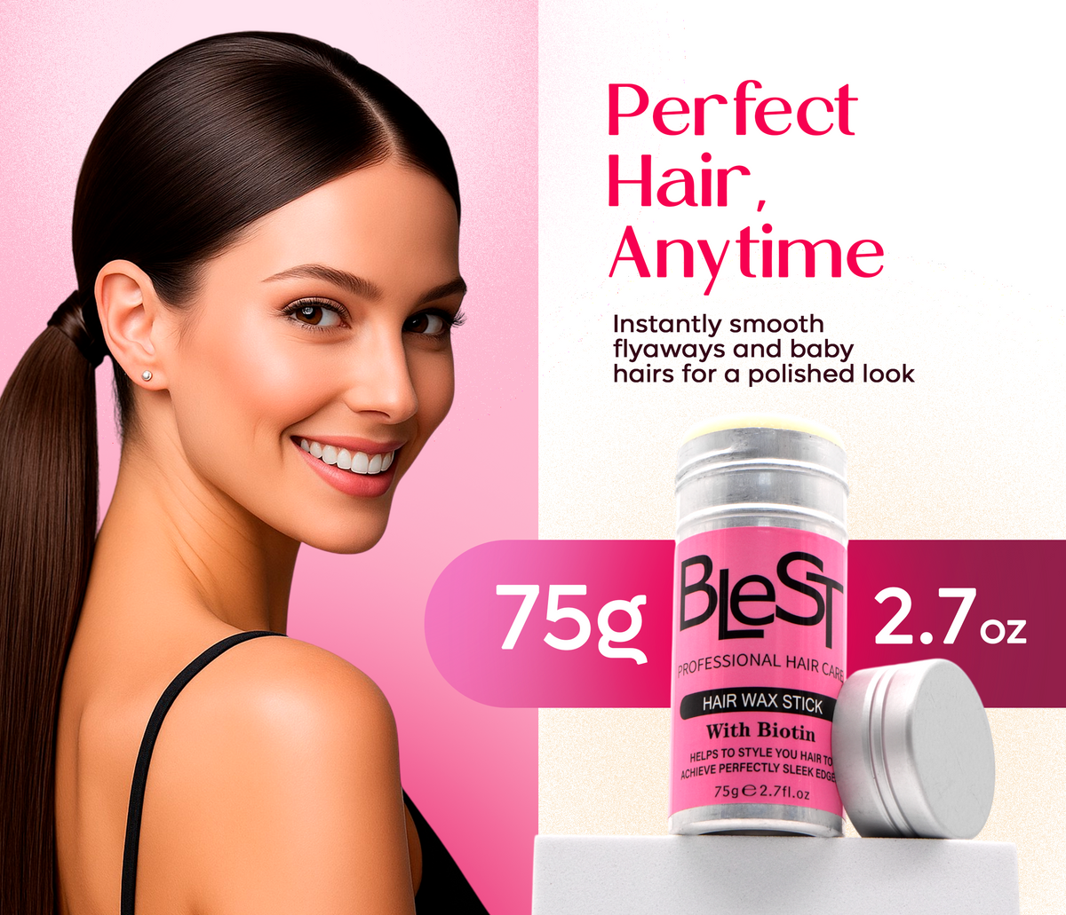 BLEST Hair Wax Stick with Avocado Extract – Sleek Edges & Flyaway Control