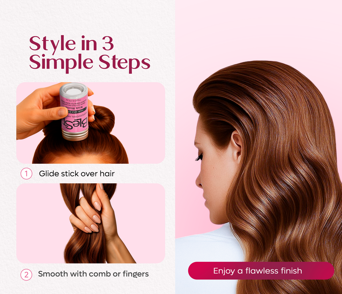 BLEST Hair Wax Stick with Avocado Extract – Sleek Edges & Flyaway Control