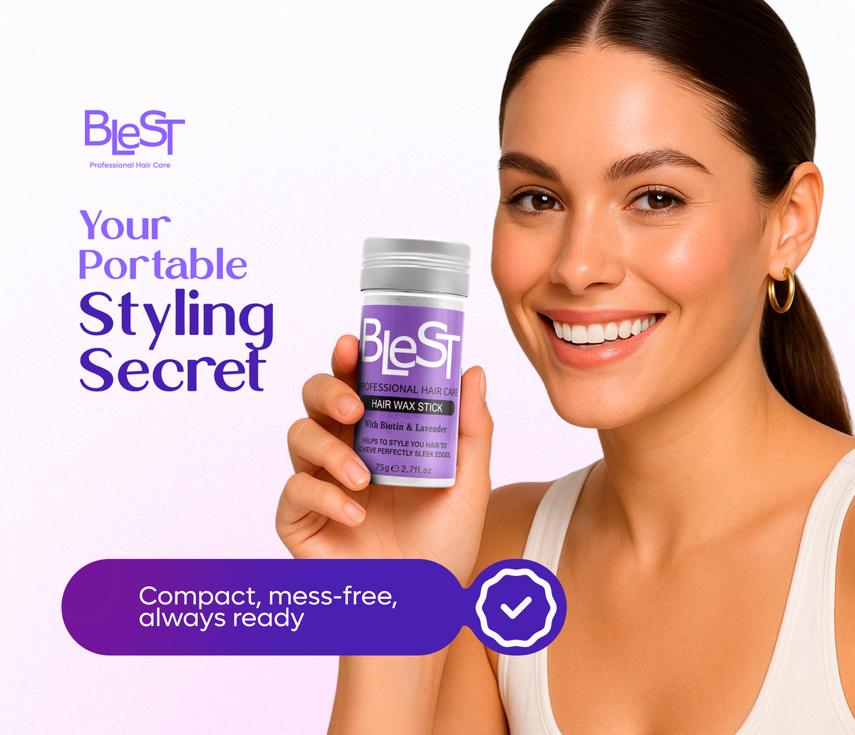 BLEST Biotin & Lavender Hair Wax Stick – Flyaway Control