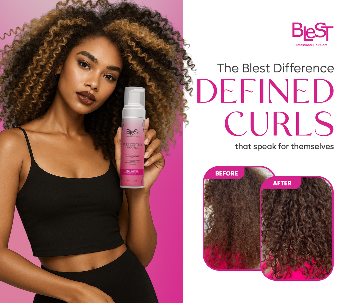 BLEST Curl Control Hair Mousse – Curl Definition & Hydration