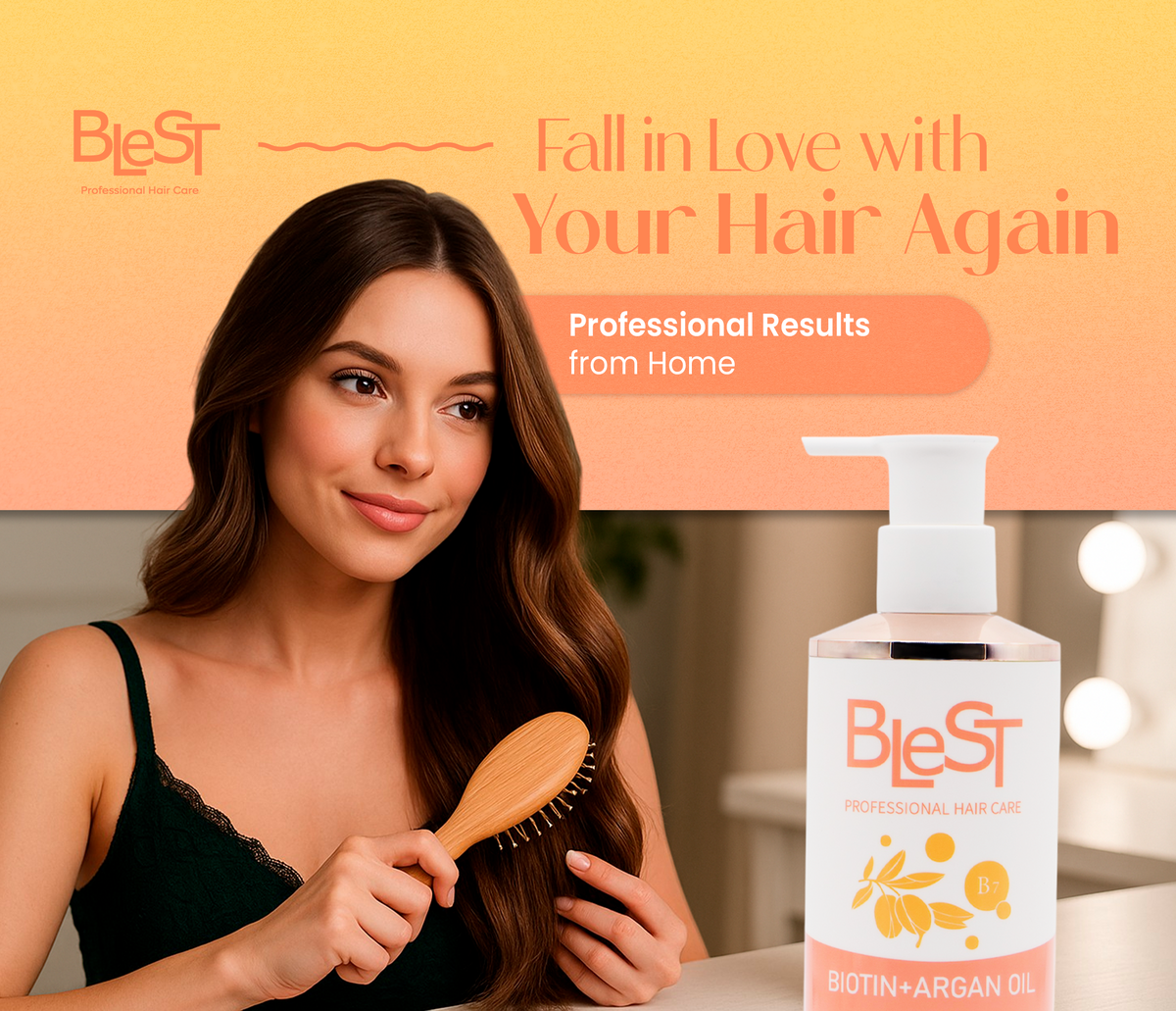 BLEST Biotin & Argan Oil Conditioner – Moisturizing Hair Care, 500 ml
