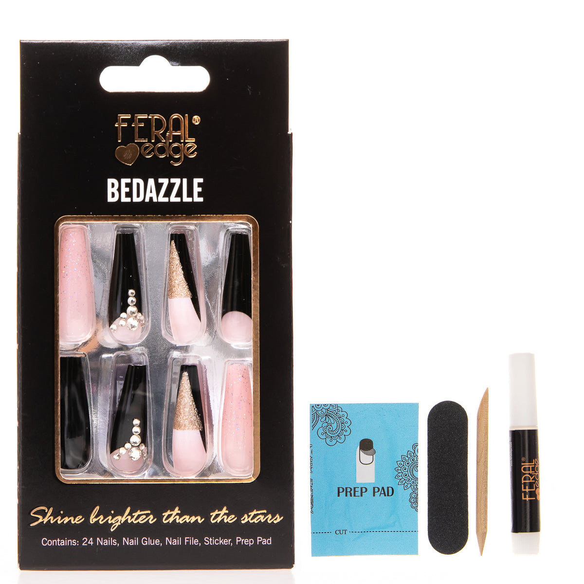 BEDAZZLE GOLD AND BLACK COFFIN