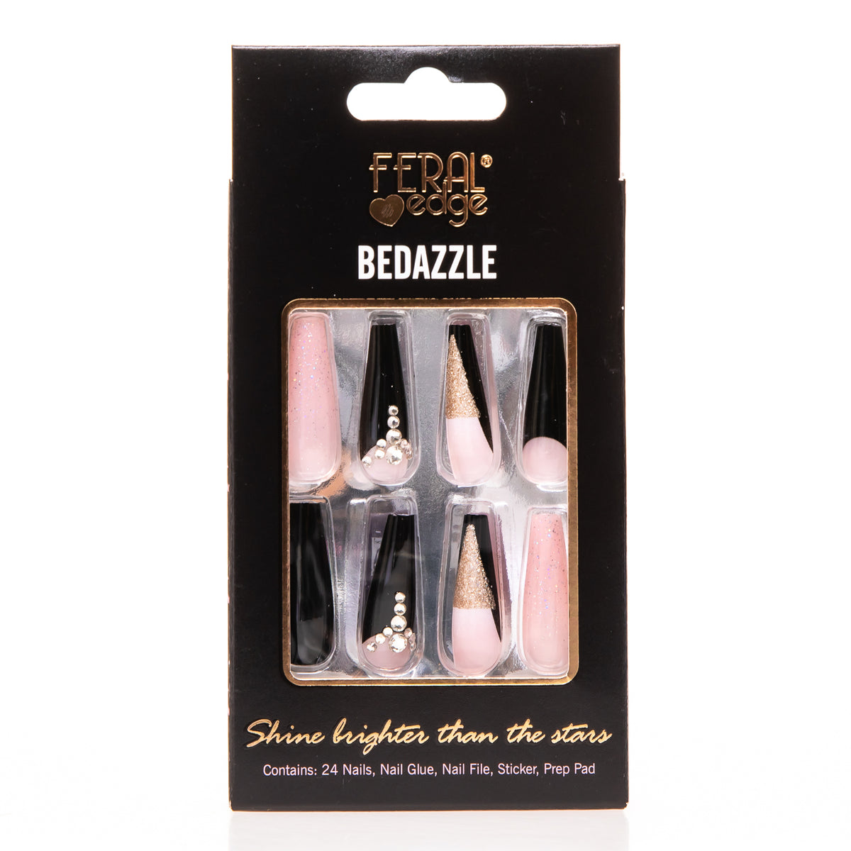 BEDAZZLE GOLD AND BLACK COFFIN