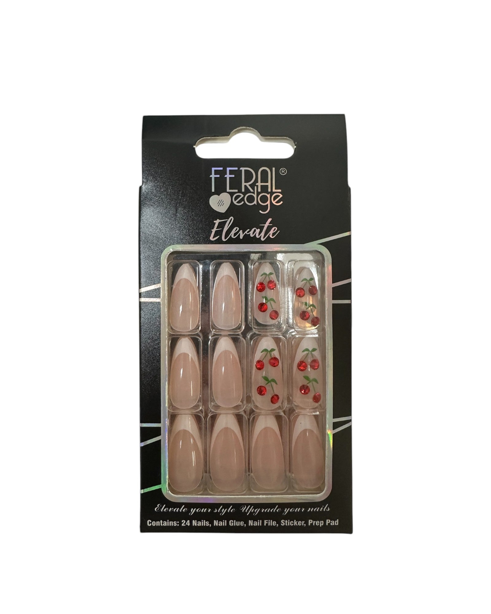FABULOUS CHERRY OVAL FRENCH PRESS ON NAILS | Feral Edge