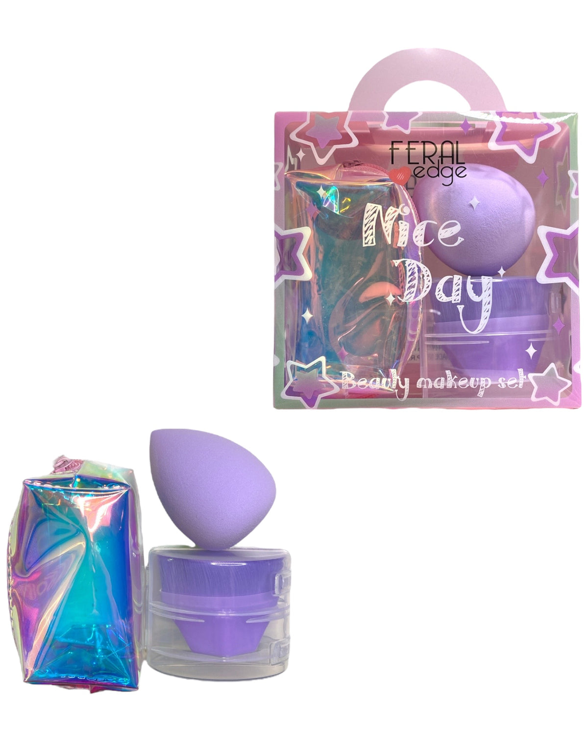 3PC MAKE UP TOOL SET PURPLE