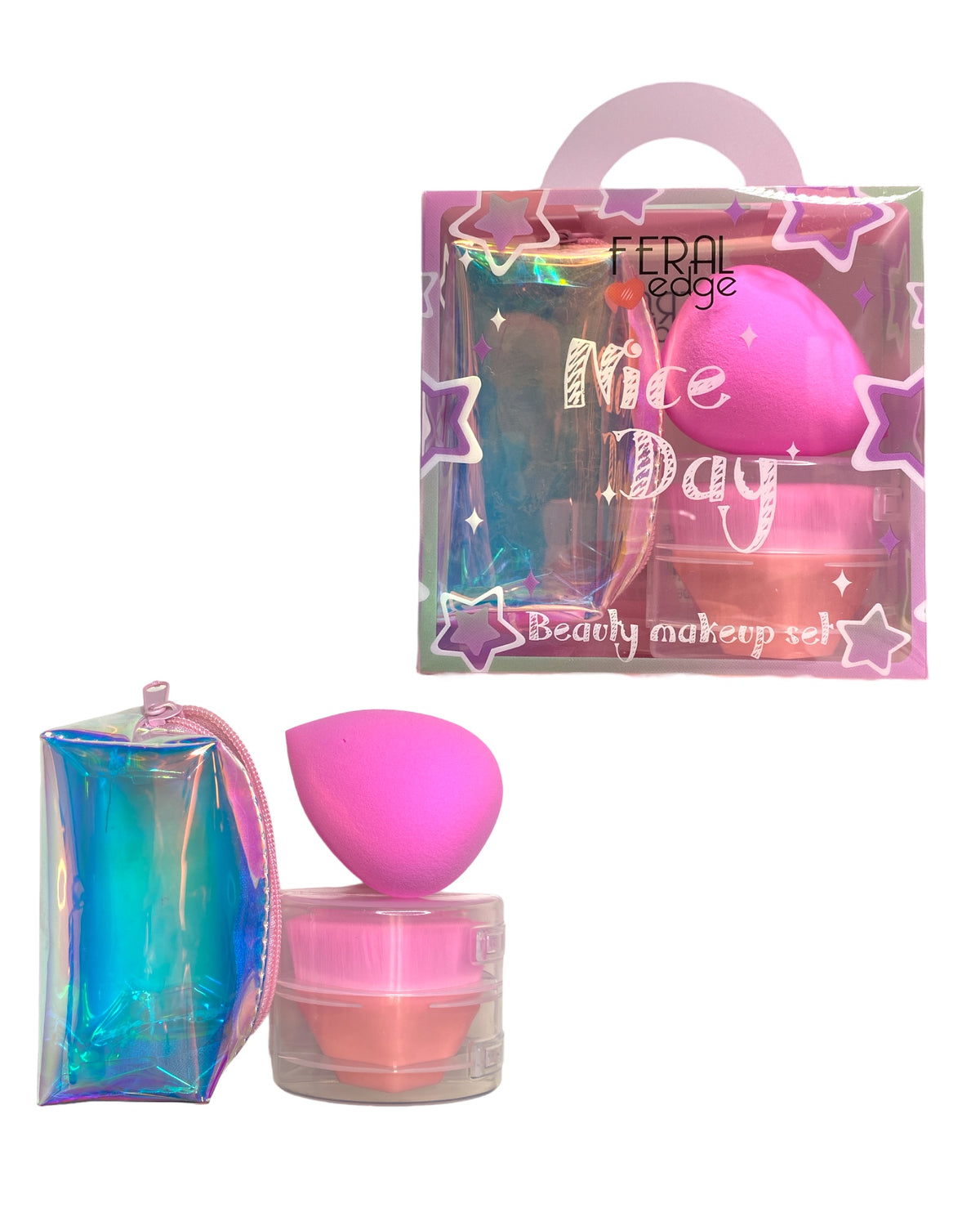 3PC MAKE UP TOOL SET PINK