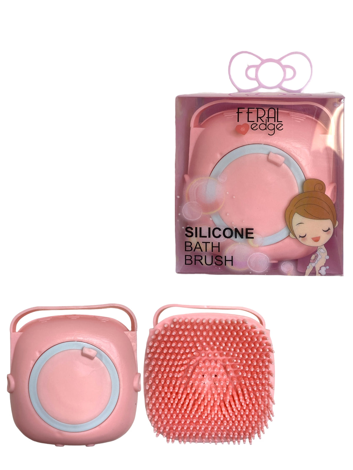 SILICONE BATH BRUSH PINK