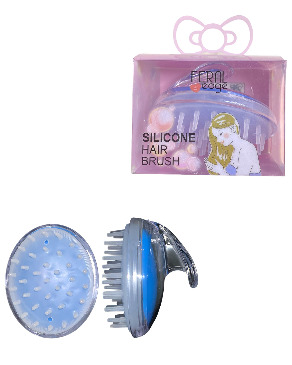 SILICONE HAIR BRUSH BLUE