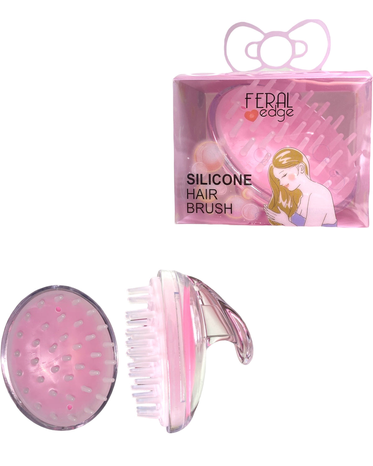 SILICONE HAIR BRUSH PINK
