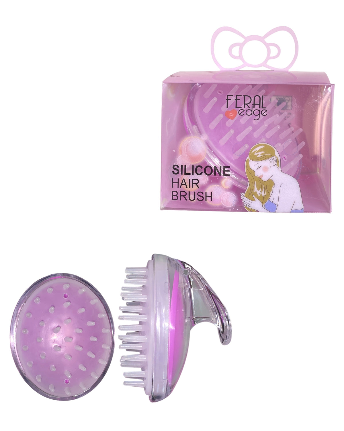 SILICONE HAIR BRUSH PURPLE