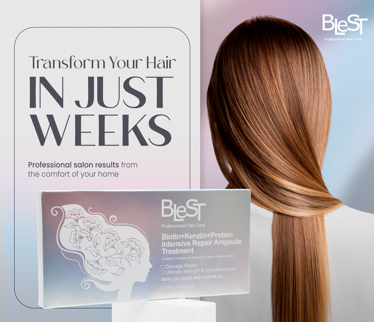 BLEST Biotin Keratin Protein Repair Ampoules – Intensive Hair Repair