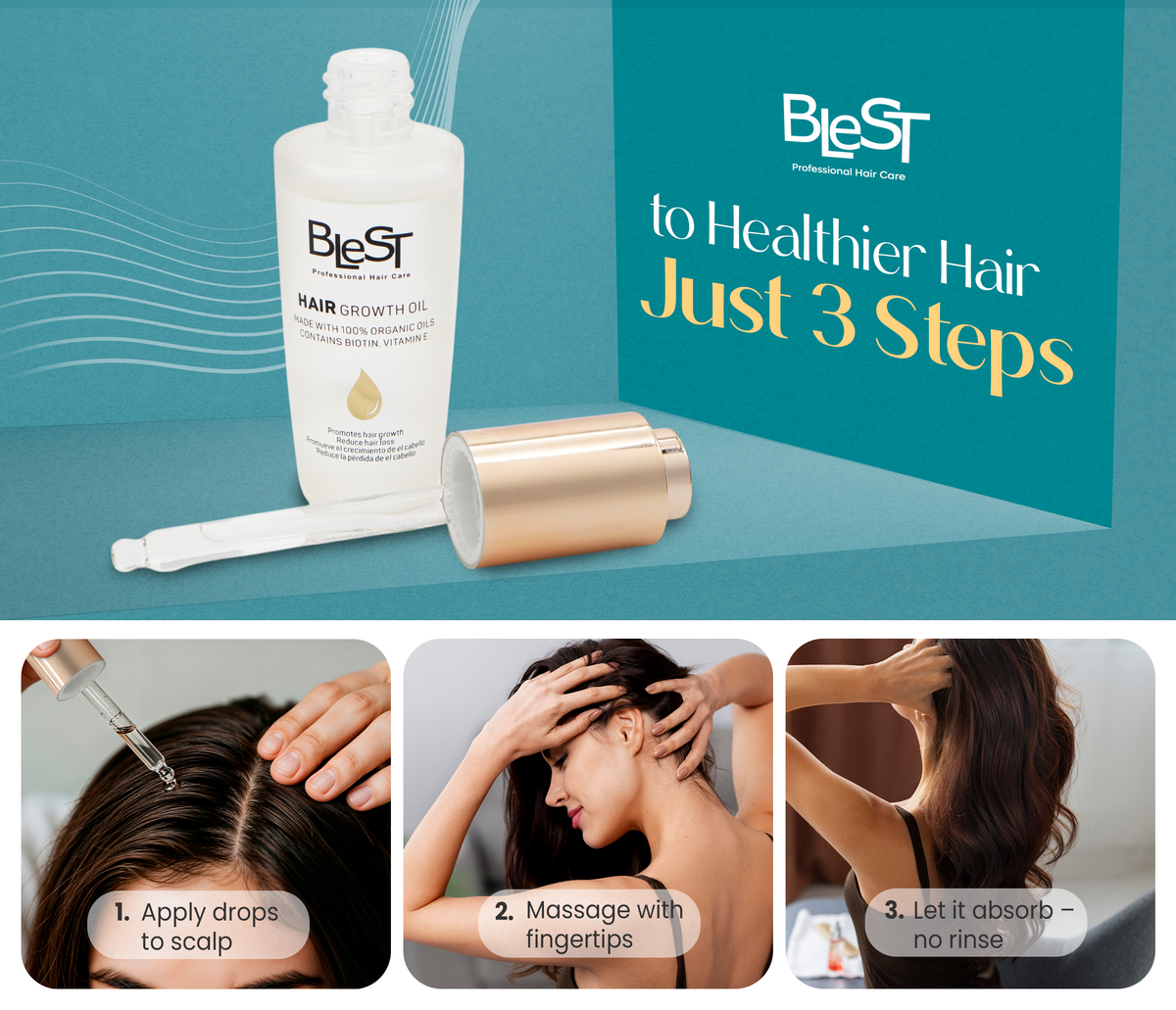BLEST Hair Growth Oil with Biotin – Scalp & Hair Nourishment
