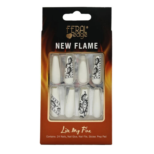 NEW FLAME SNOW BANDANA LONG NAIL SET