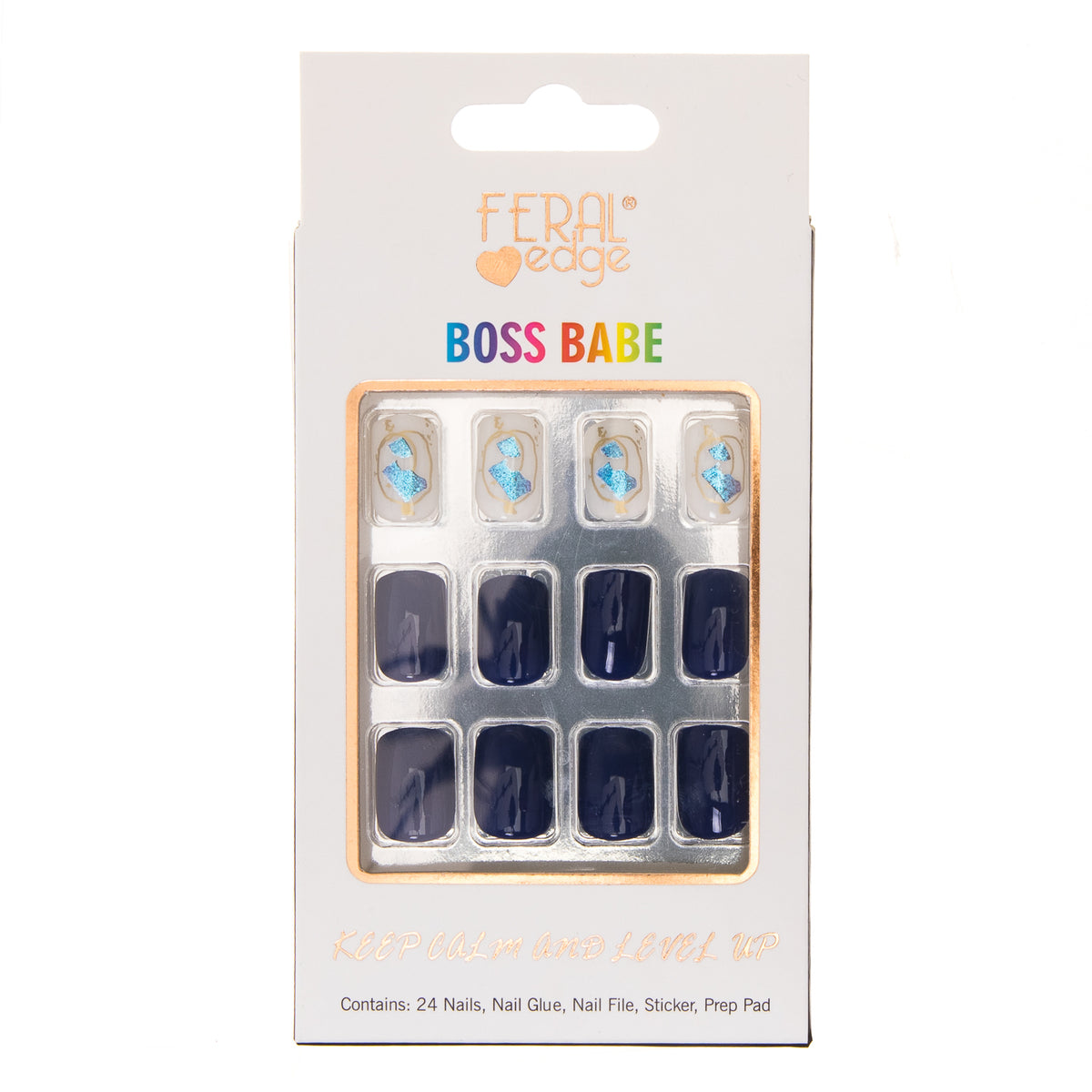 BOSS BABE GLOSSY NAVY BLUE COMBO SET
