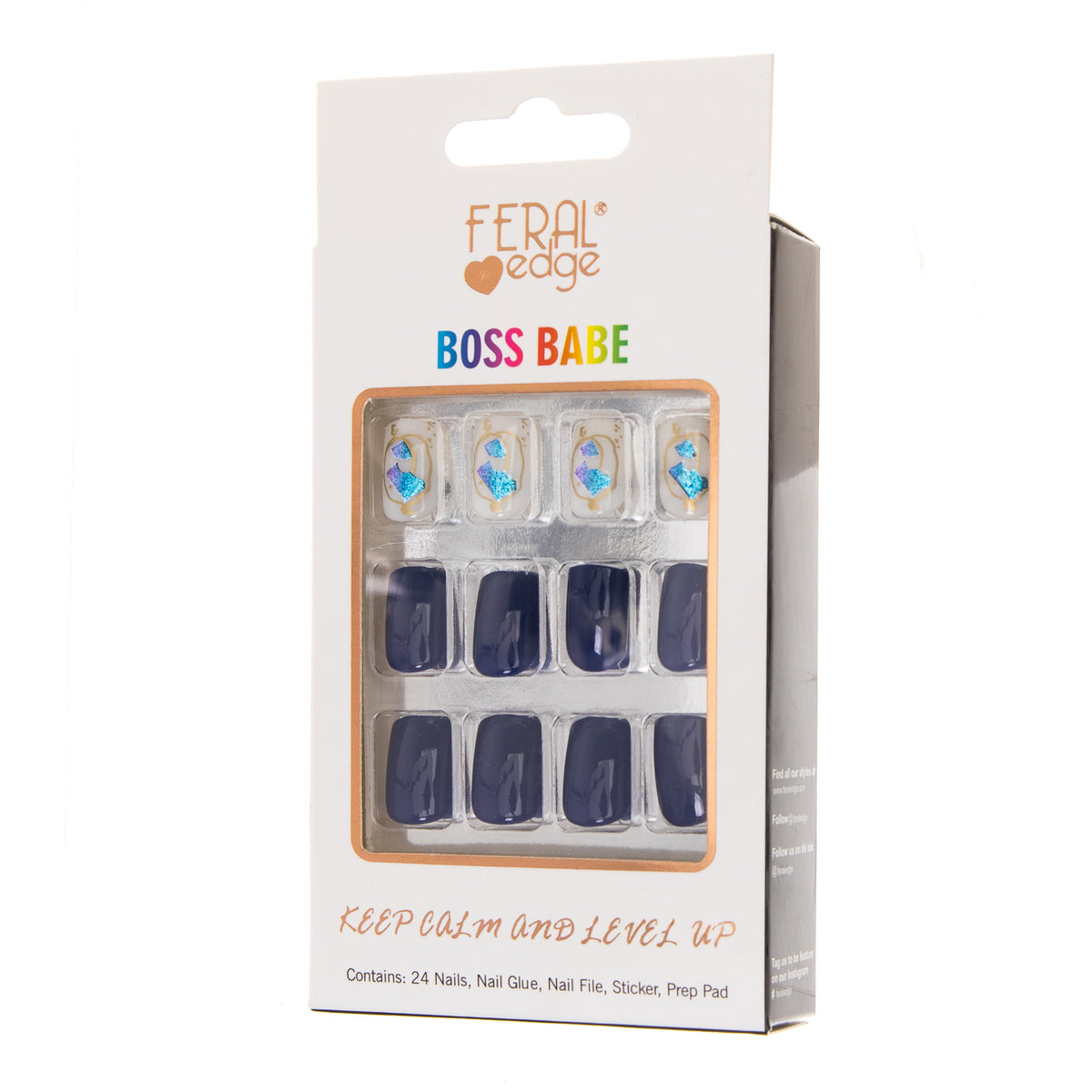 BOSS BABE GLOSSY NAVY BLUE COMBO SET