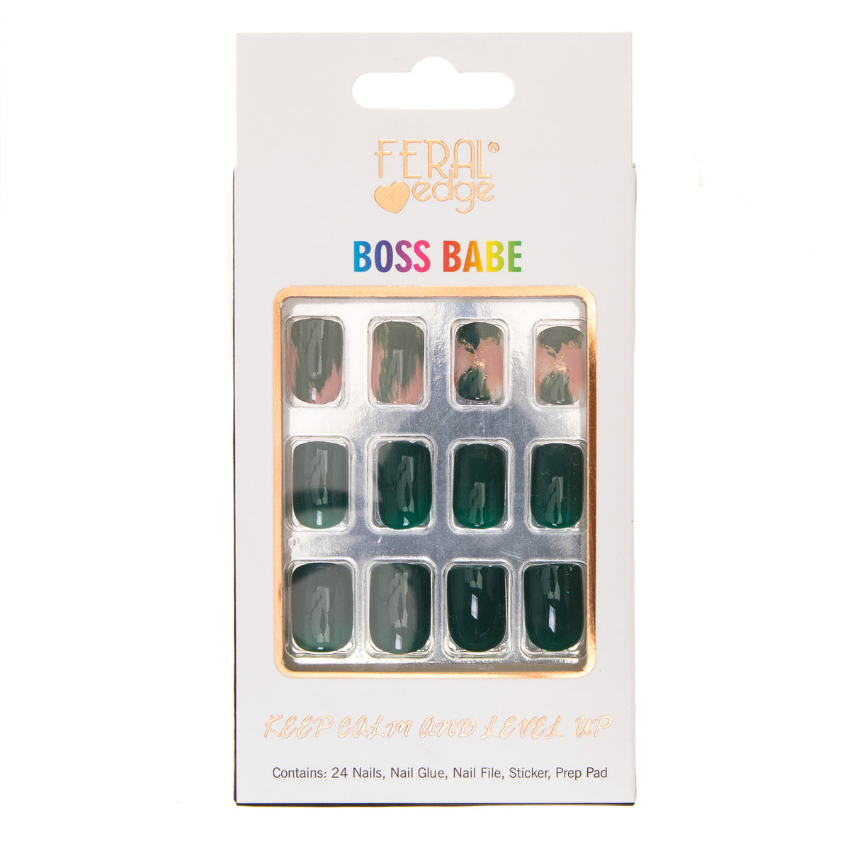 BOSS BABE GLOSSY GREEN PINK COMBO SET