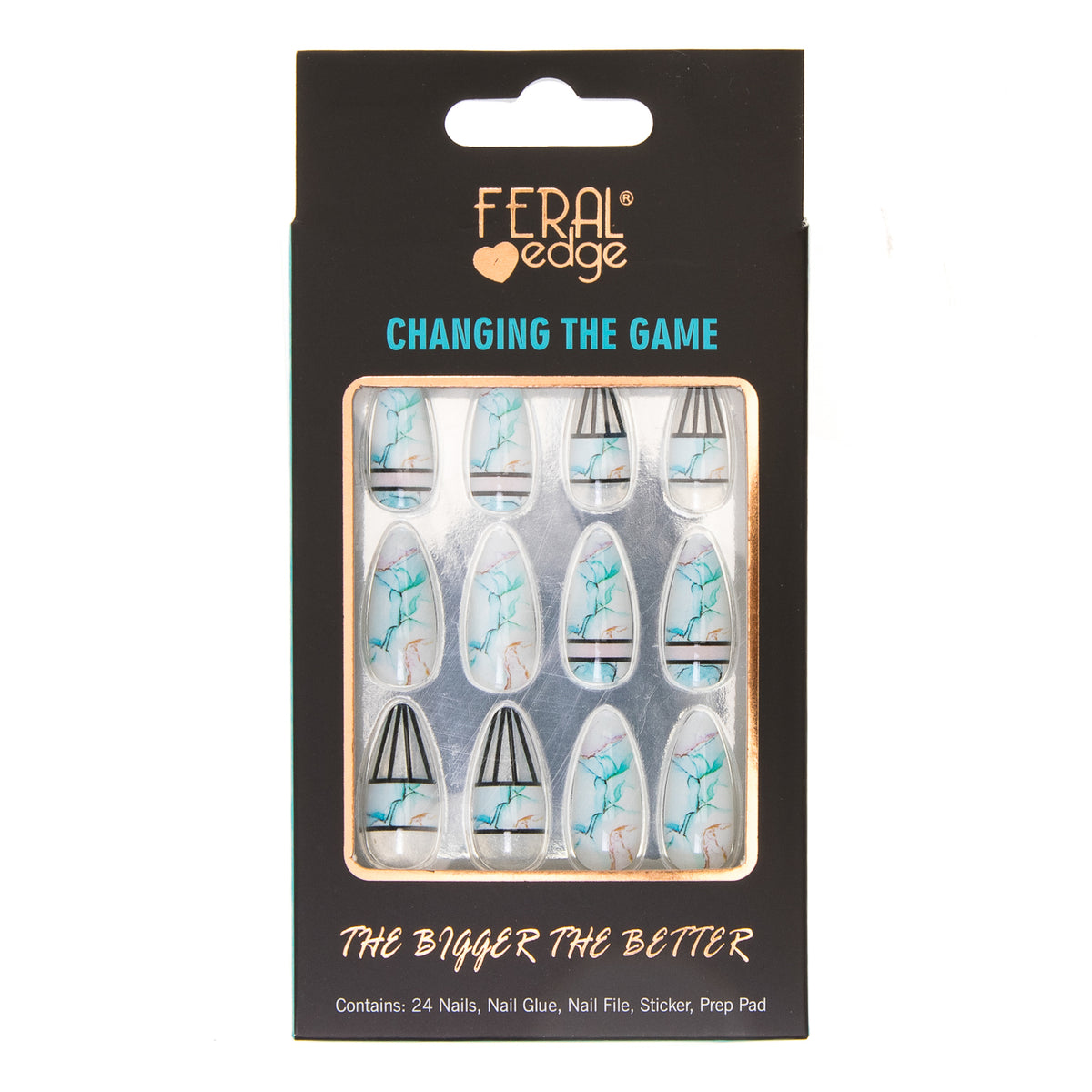 CHANGING THE GAME GREECE BLUE MARBLE NAIL SET