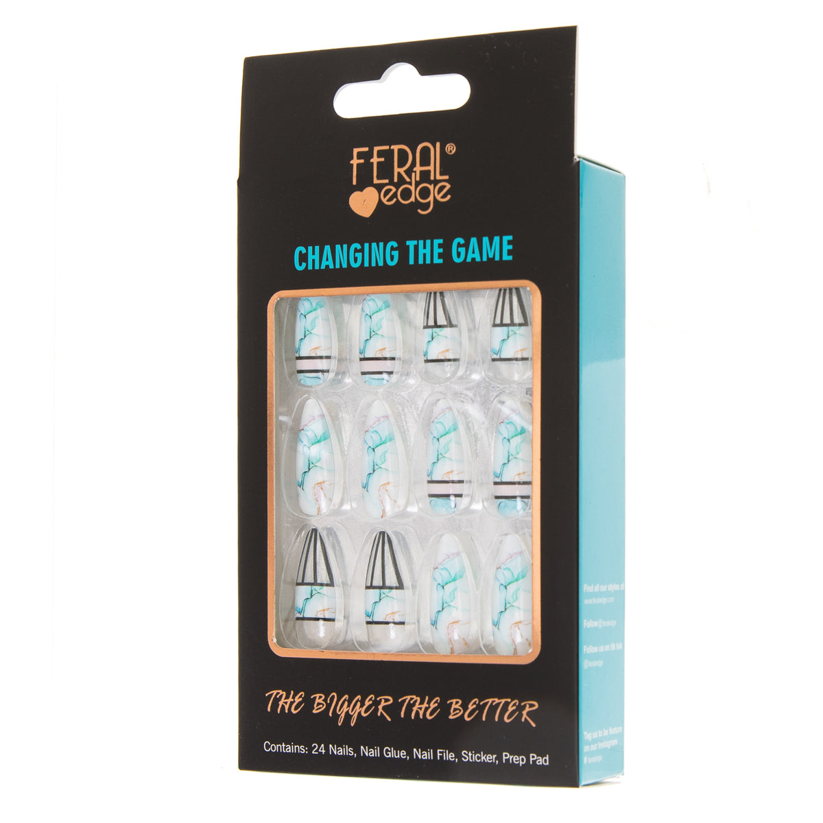 CHANGING THE GAME GREECE BLUE MARBLE NAIL SET