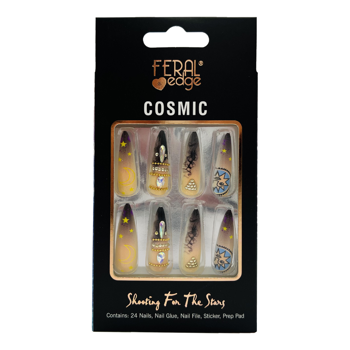 COSMIC GYPSY UNIVERSE STARS LONG NAIL SET