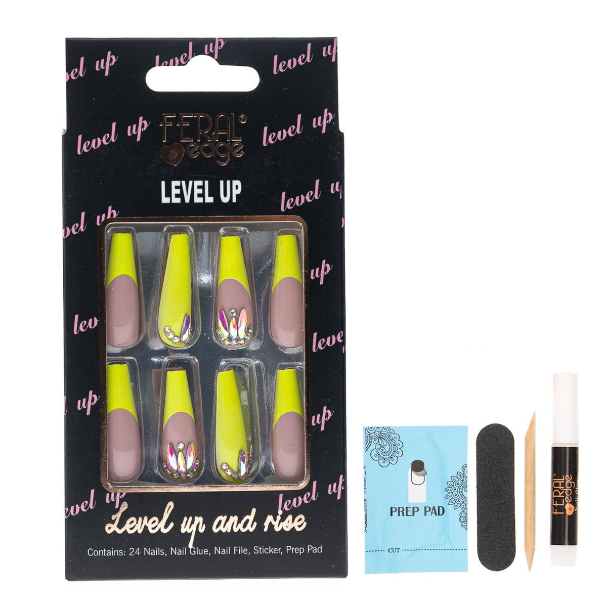 LEVEL UP NEON FRENCH BADDIE NAIL COMBO SET