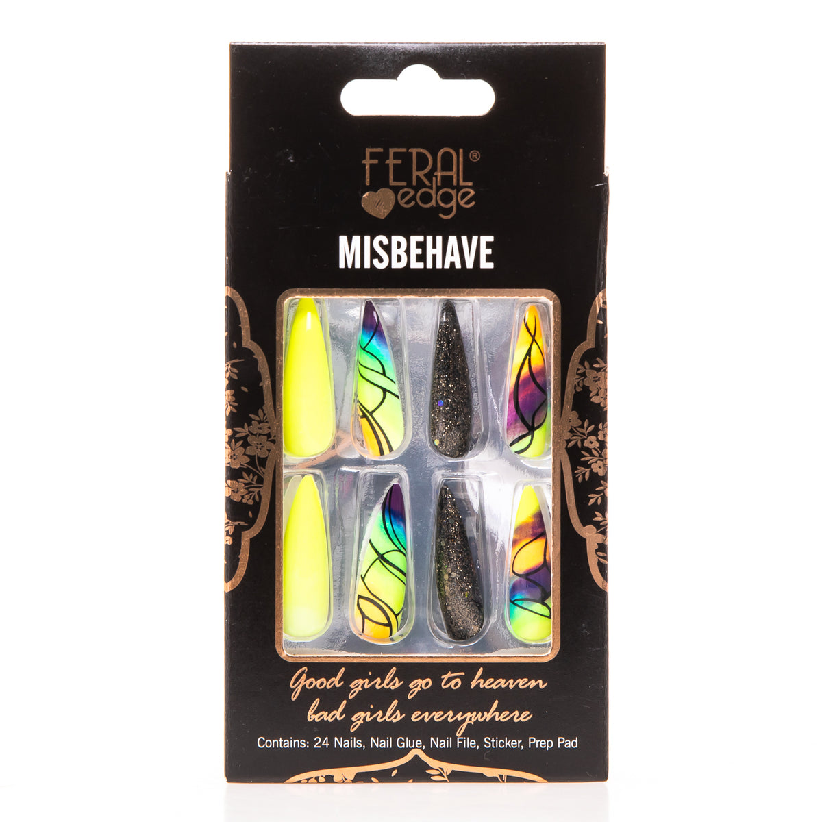MISBEHAVE ELECTRIC NEON NIGHTS LONG NAIL SET