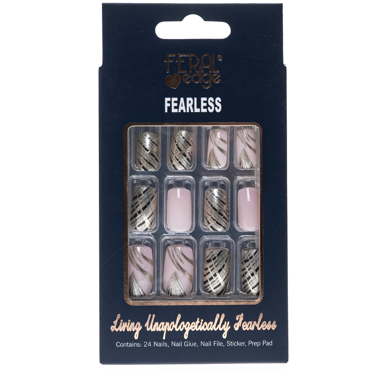 FEARLESS ZEBRA GODDESS SHORT NAIL SET
