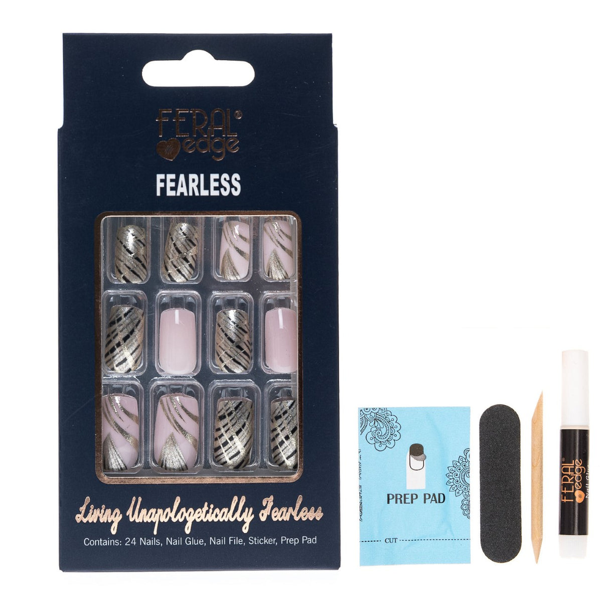 FEARLESS ZEBRA GODDESS SHORT NAIL SET