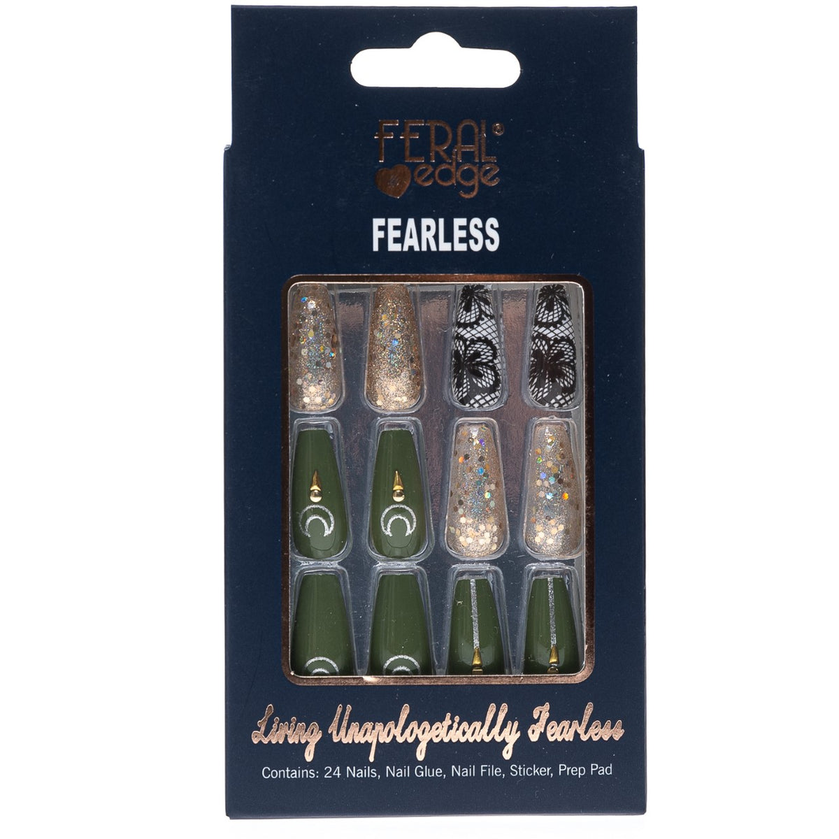 FEARLESS VICTORIAN MOON LIGHT MEDIUM COFFIN NAIL SET